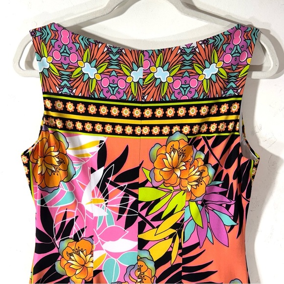 Cache Tropical Floral Sheath Dress Size 12 - Picture 6 of 11